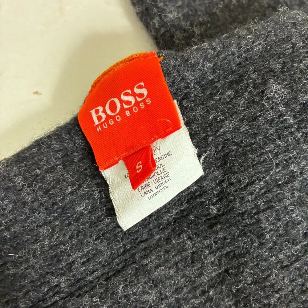 VTG Y2K BOSS Hugo Boss 100% Virgin Wool Old Money Rectangle Scarf